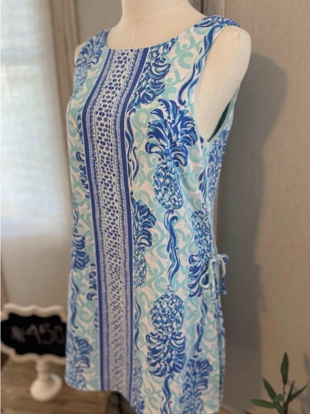 Lilly Pulitzer Blue & Aqua Pineapple-Print Sleeveless Mini Dress